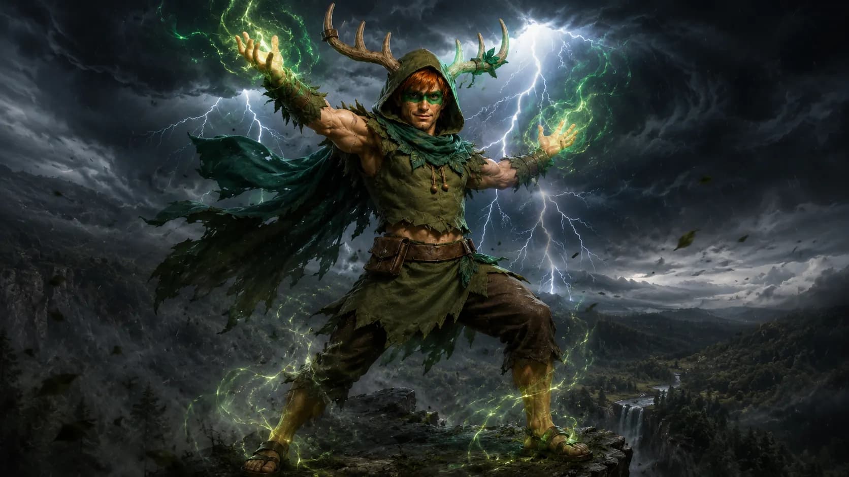 Druid in a cinematic fantasy scene