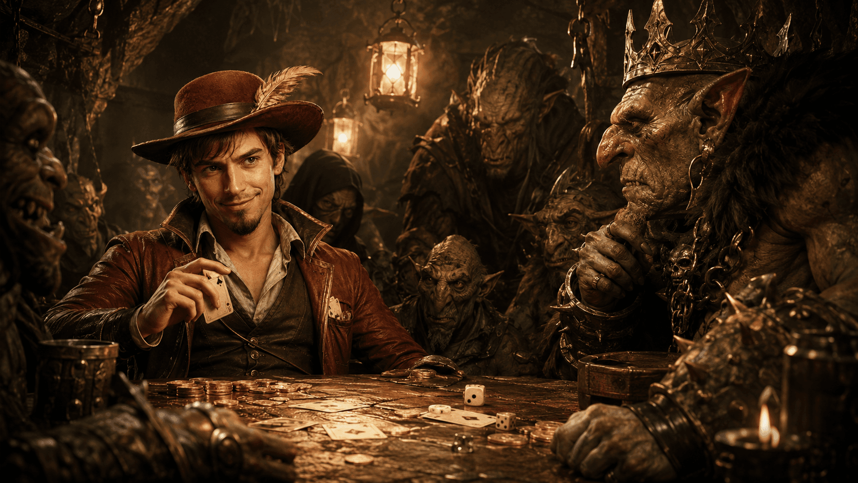 Gambler class scene: Underground table