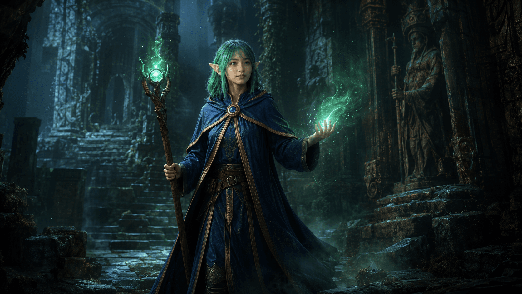Mage class scene: Ancient ruins