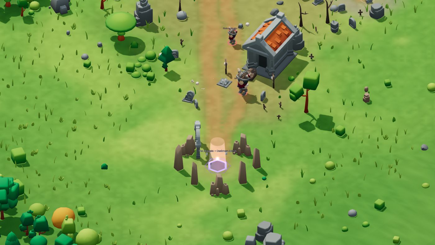 The Mistgate: an arch and standing stones around the portal to Duskmere Marsh